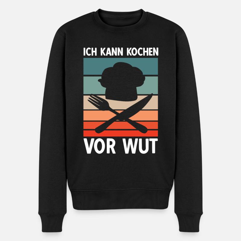 Koch Küchenchef Kochmütze Gastronomie Küche - Männer Premium Bio Pullover - Schwarz