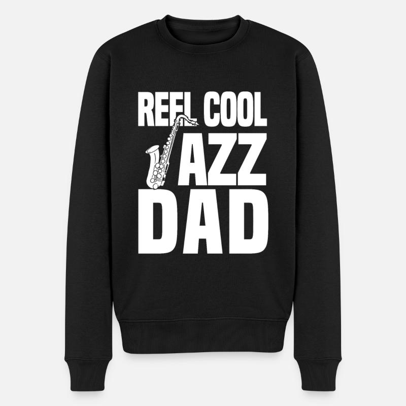 Reel Cool Jazz Dad - Männer Premium Bio Pullover - Schwarz