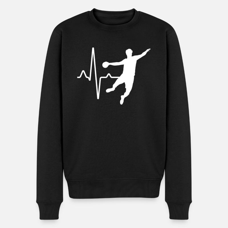 Handball Herzschlag - Männer Premium Bio Pullover - Schwarz