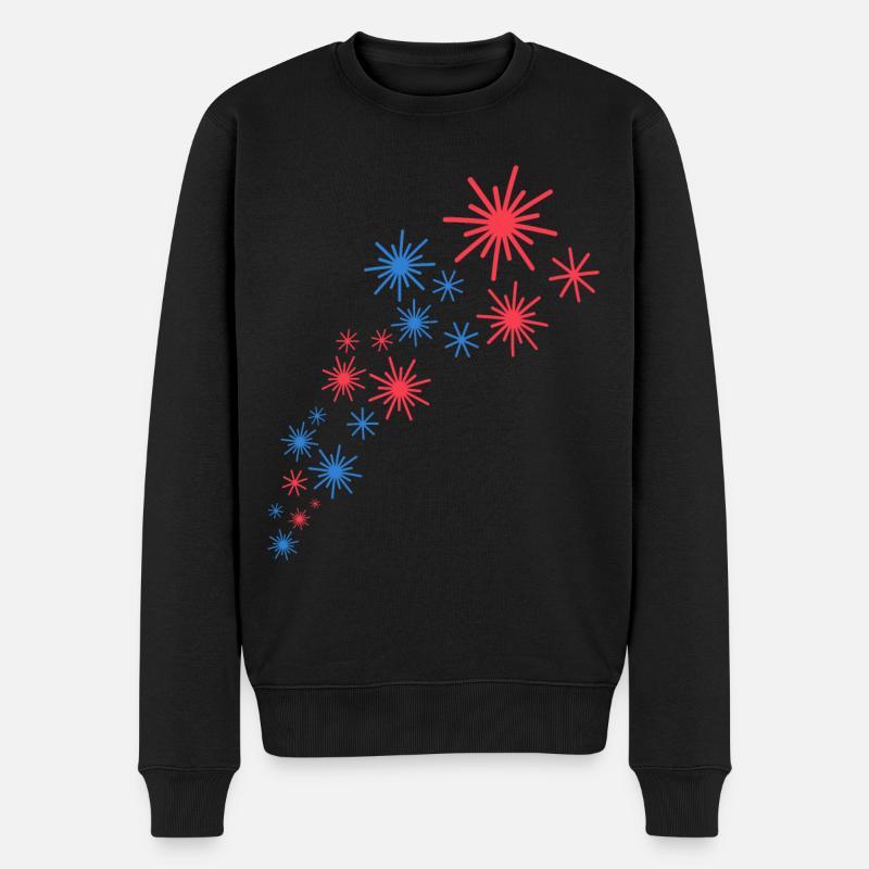 Sternenhimmel In Blau Und Rot - Männer Premium Bio Pullover - Schwarz