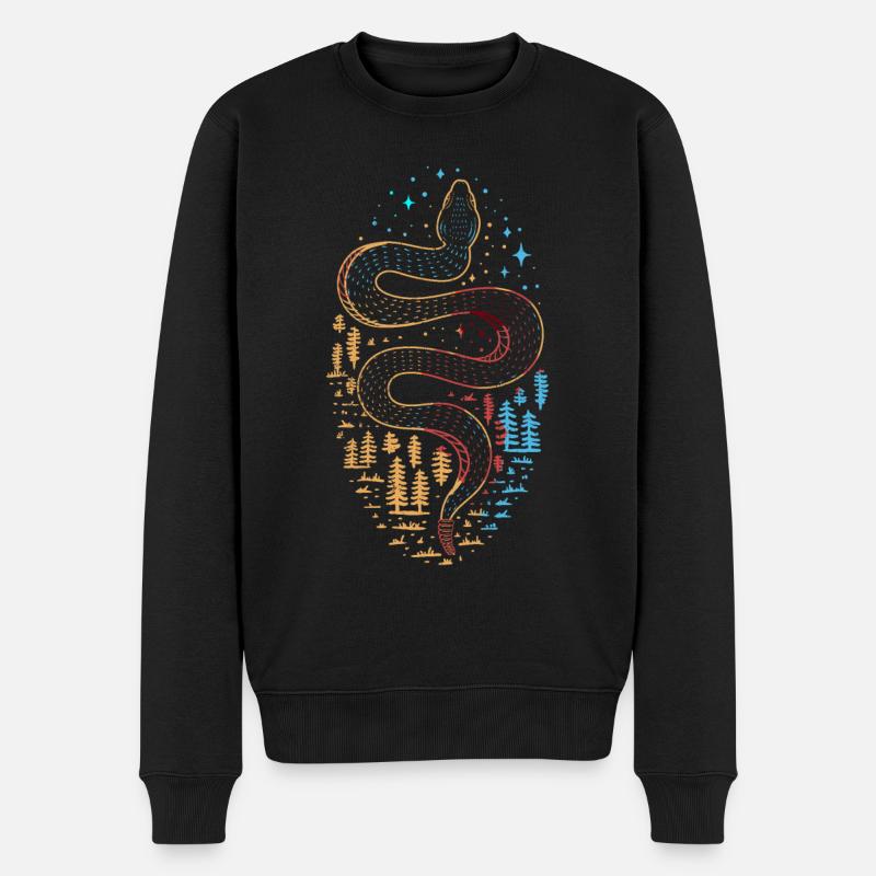 Schlange - Männer Premium Bio Pullover - Schwarz