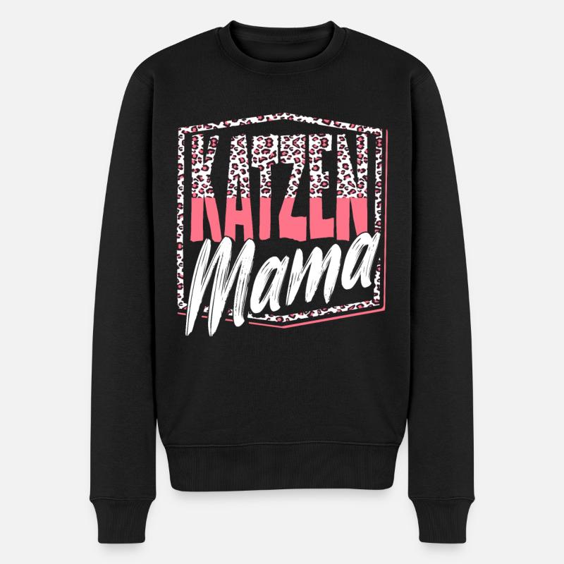 Katzen Mama Kätzchen Katzenbesitzerin Katze - Männer Premium Bio Pullover - Schwarz