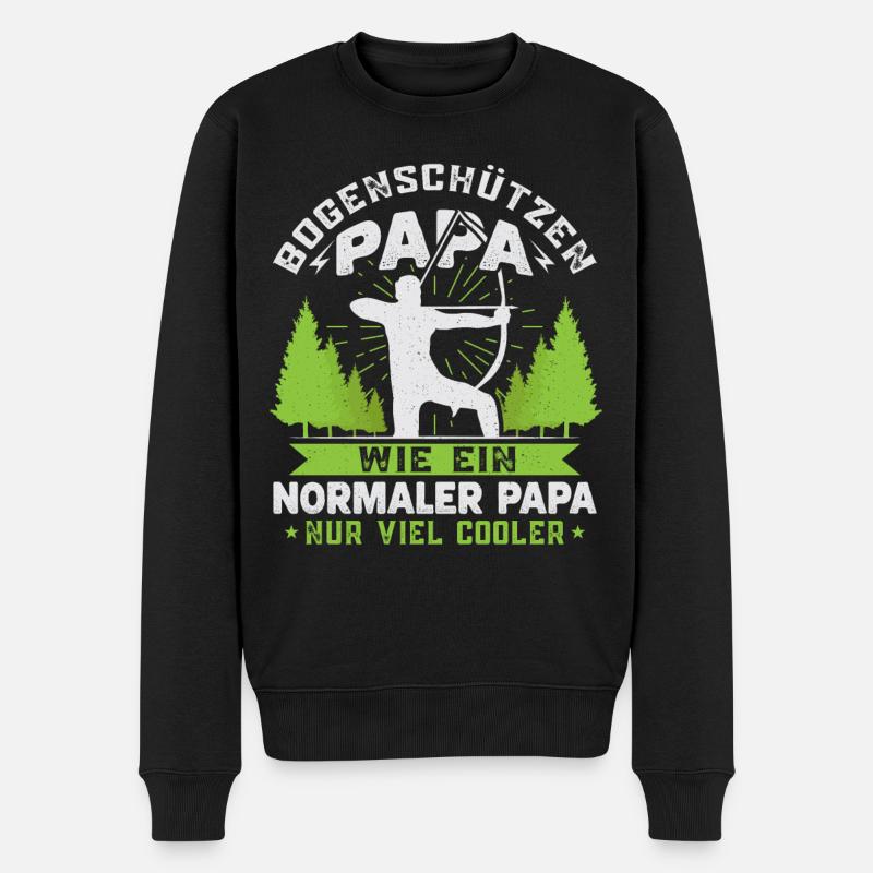 Bogenschützen Papa Vater Bogenschiessen - Männer Premium Bio Pullover - Schwarz