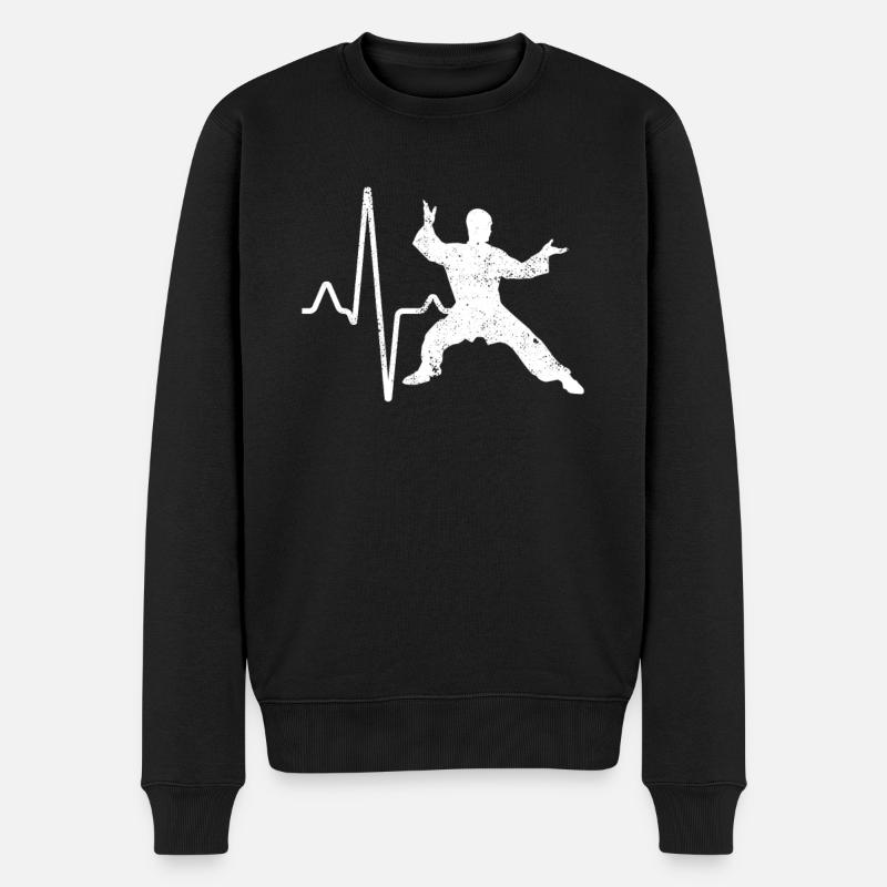 Karaté Heartbeat - Pull Premium bio Homme - noir