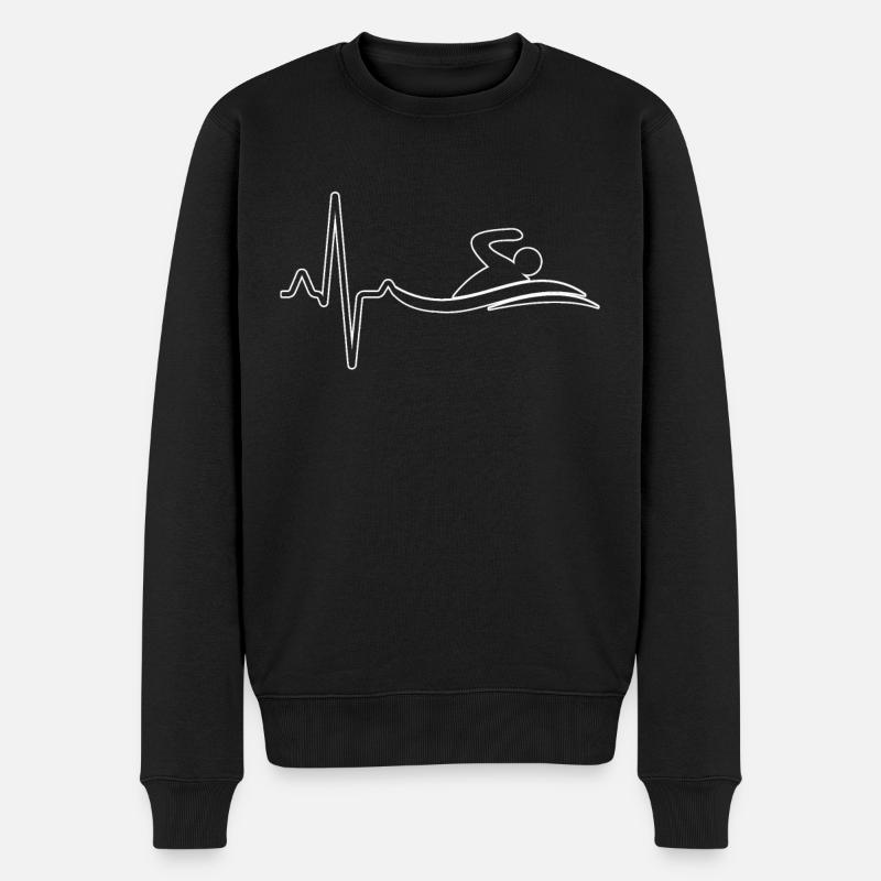 Natation Heartbeat - Pull Premium bio Homme - noir