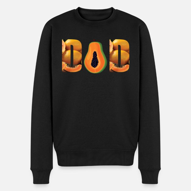 Papaya Papa - Männer Premium Bio Pullover - Schwarz