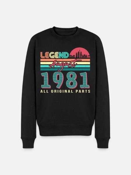 Retro 1981 August - Men's Premium Organic Jumper - black