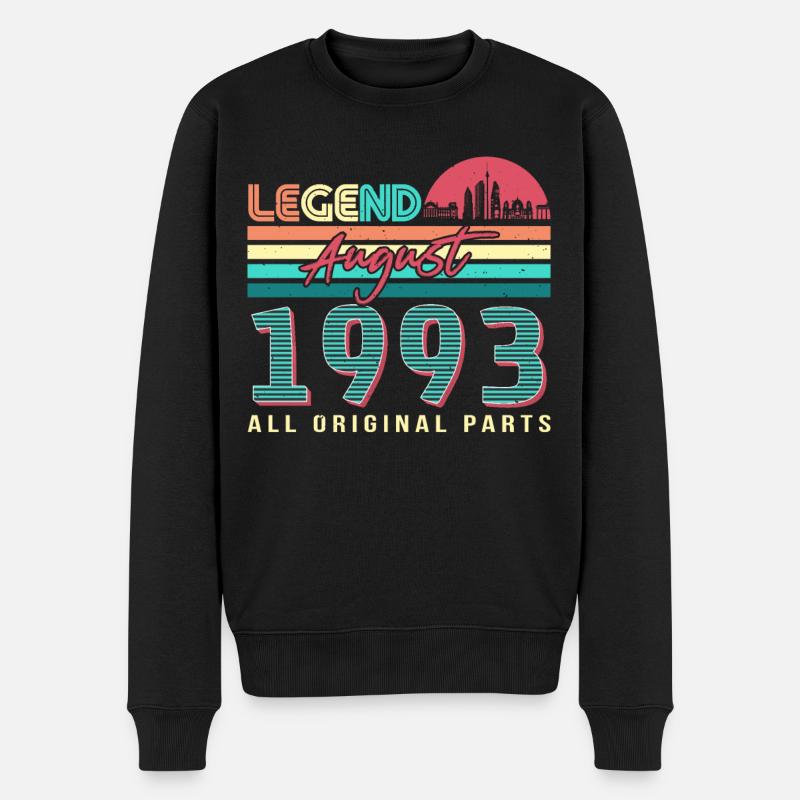 Né en août 1993 - Pull Premium bio Homme - noir