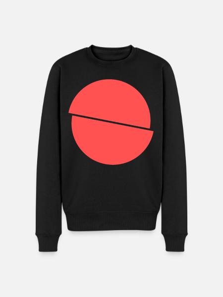 Halbe Kreise Rotes Design - Männer Premium Bio Pullover - Schwarz