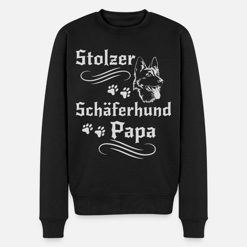 Stolzer Schäferhund Papa - Männer Premium Bio Pullover - Schwarz