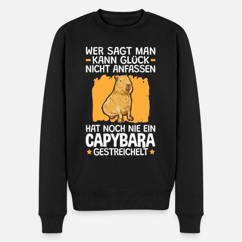 Capybara streicheln südamerikanisches Capybara - Männer Premium Bio Pullover - Schwarz
