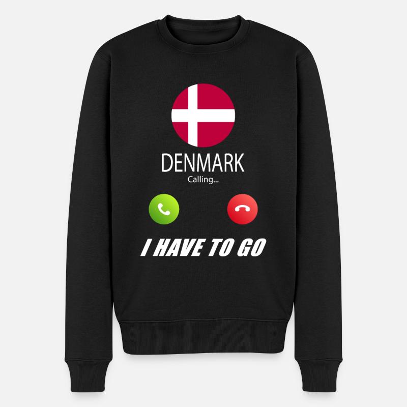 Dänemark ruft an Lusiger Flaggen Spruch - Männer Premium Bio Pullover - Schwarz