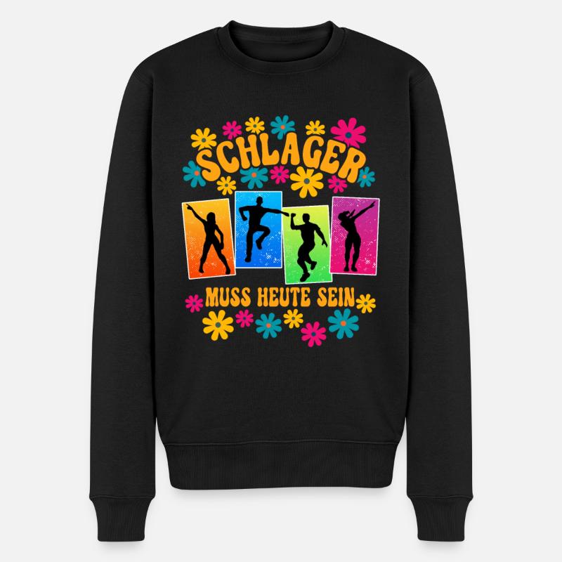 Schlagerparty Schlager - Männer Premium Bio Pullover - Schwarz