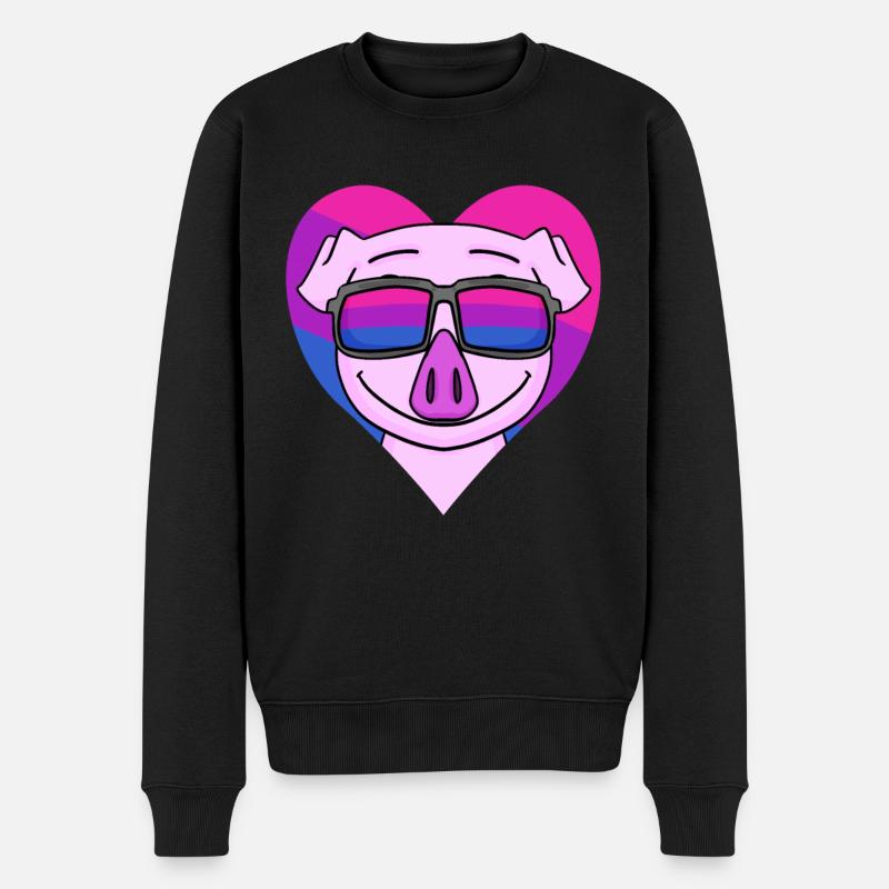 Bisexuell Schwein Geschenk - Männer Premium Bio Pullover - Schwarz