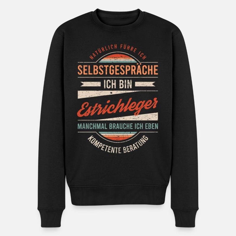 Estrichleger Arbeitskollege Kollege Geschenk Retro - Männer Premium Bio Pullover - Schwarz