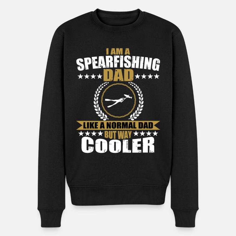 Speerfischen Papa - Männer Premium Bio Pullover - Schwarz