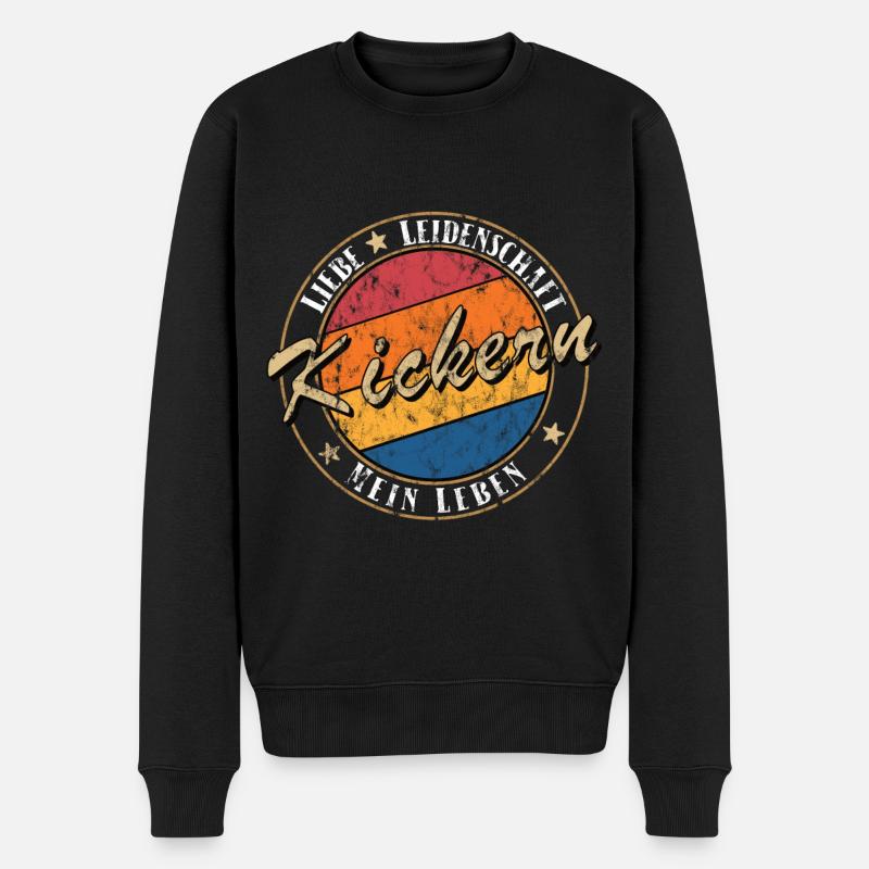 Kickertisch Kickern Retro Tshirt - Männer Premium Bio Pullover - Schwarz
