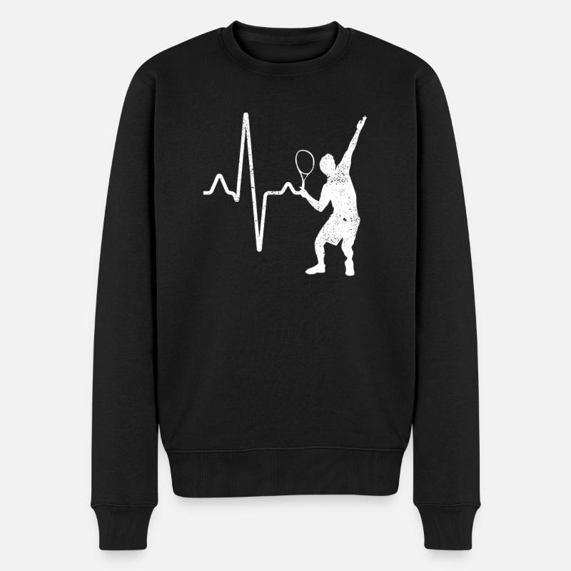 Tennis Heartbeat - Pull Premium bio Homme - noir