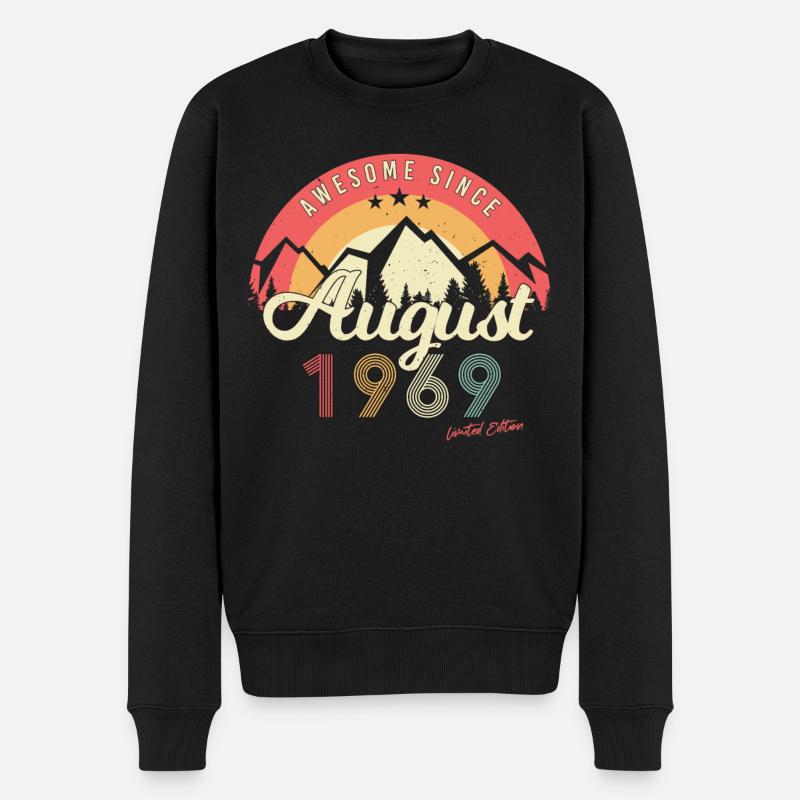 1969 August Retro - Männer Premium Bio Pullover - Schwarz