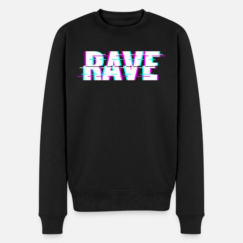 Techno Musik Rave - Männer Premium Bio Pullover - Schwarz