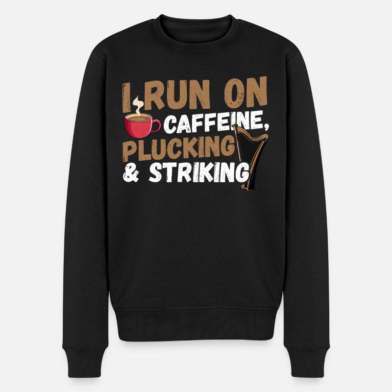 Design Eines Harfeninstruments Für Einen - Männer Premium Bio Pullover - Schwarz
