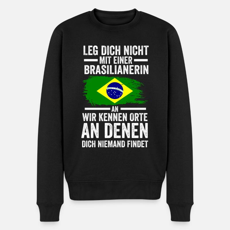 Brasilien Brasilianerin Brasilianisches - Männer Premium Bio Pullover - Schwarz