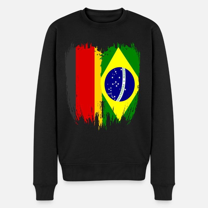 Allemagne Drapeau Brésil - Pull Premium bio Homme - noir