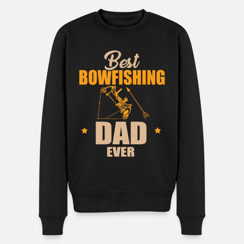 Bester Bogenfischer Papa - Männer Premium Bio Pullover - Schwarz