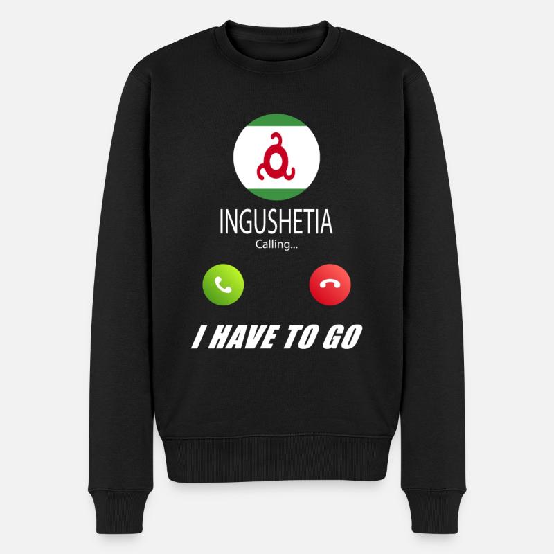 Ingushetia ruft an Lusiger Flaggen Spruch - Männer Premium Bio Pullover - Schwarz
