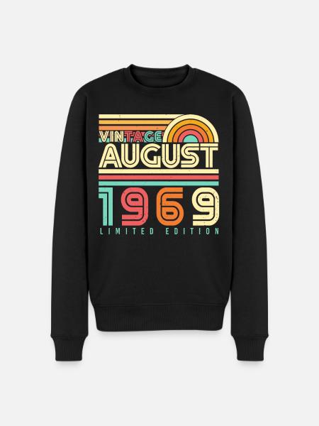 Birthday greeting August 1969 - Men's Premium Organic Jumper - black