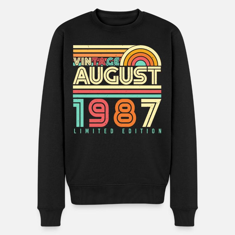 Août 1987 Rétro - Pull Premium bio Homme - noir