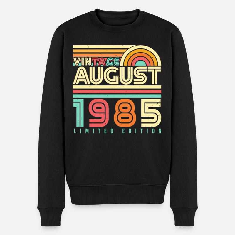Août 1985 Rétro - Pull Premium bio Homme - noir