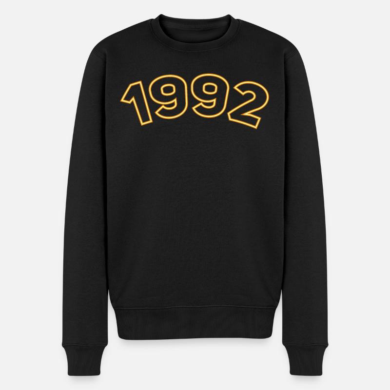 Année 1992 Jaune Simple - Pull Premium bio Homme - noir