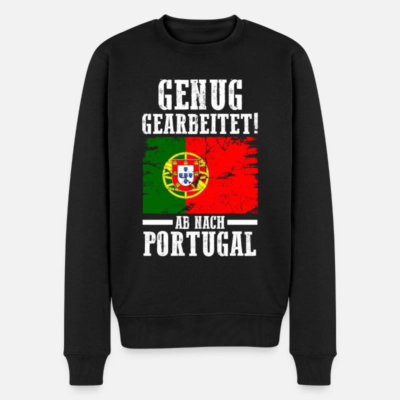 Urlaub Portugiese Portugal - Männer Premium Bio Pullover - Schwarz
