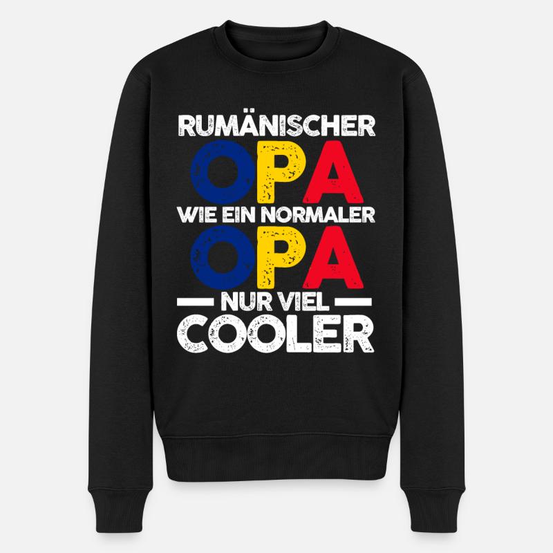 Rumänischer Opa Rumäne Rumänien - Männer Premium Bio Pullover - Schwarz