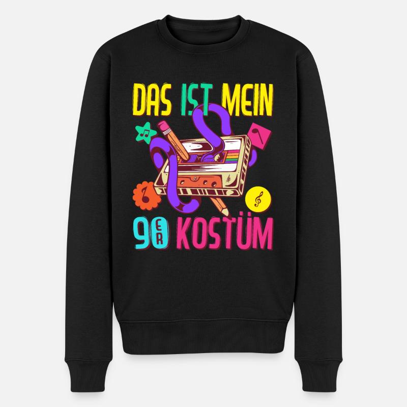 90er Jahre Outfit Party 90's Motto Mottoparty 1990 - Männer Premium Bio Pullover - Schwarz