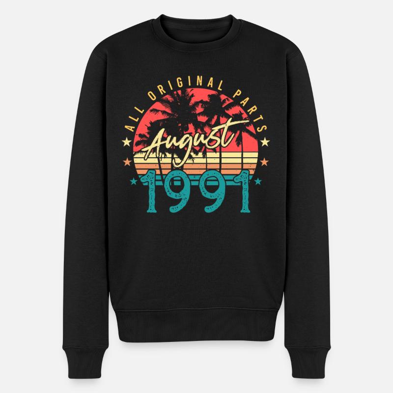 Année de construction Août 1991 - Pull Premium bio Homme - noir