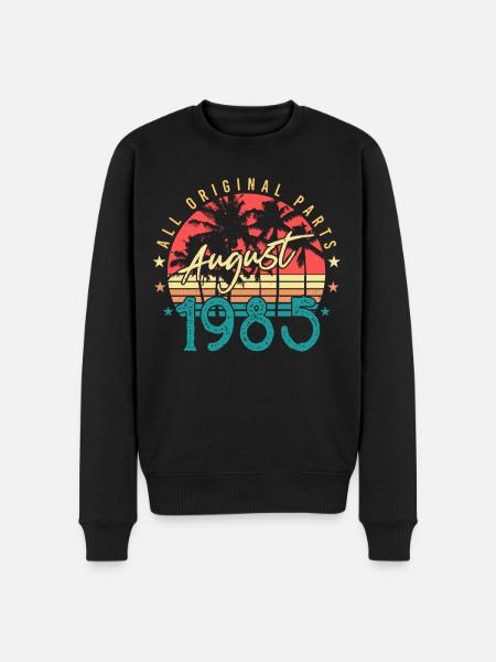 August 1985 Geschenkidee - Männer Premium Bio Pullover - Schwarz