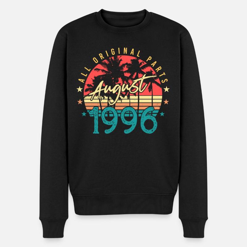 Geburtsmonat August 1996 - Männer Premium Bio Pullover - Schwarz