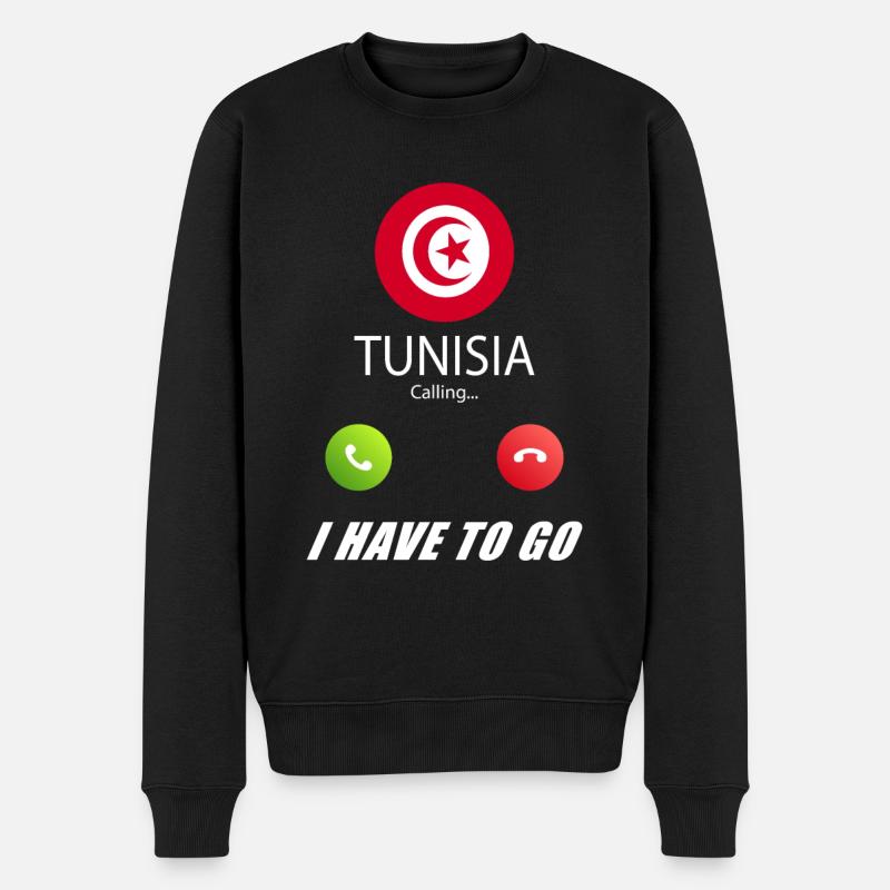 Tunesien ruft an Lusiger Flaggen Spruch - Männer Premium Bio Pullover - Schwarz