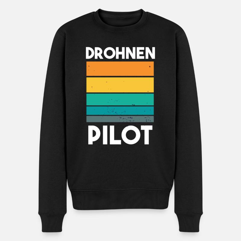 Drohnenpilot Spruch - Männer Premium Bio Pullover - Schwarz