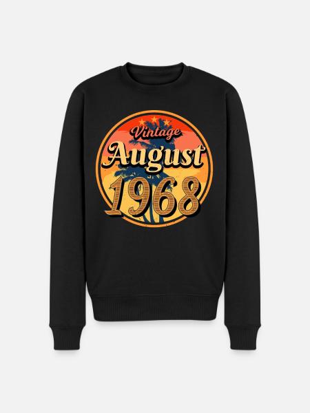 Retro 1968 August - Men's Premium Organic Jumper - black