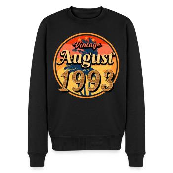1993 August Birthday Greeting - Men's Premium Organic Jumper - black - Front - Nico (187cm)