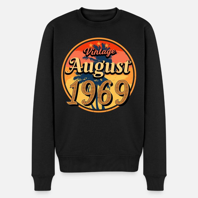Retro 1969 August - Männer Premium Bio Pullover - Schwarz