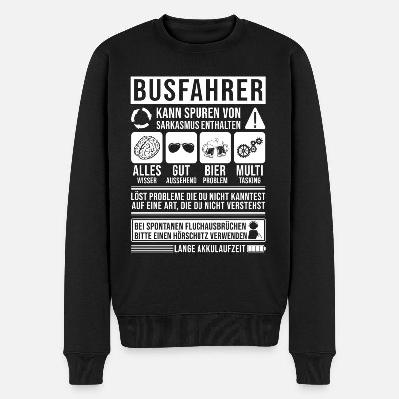Busfahrer Spruch lustig - Männer Premium Bio Pullover - Schwarz