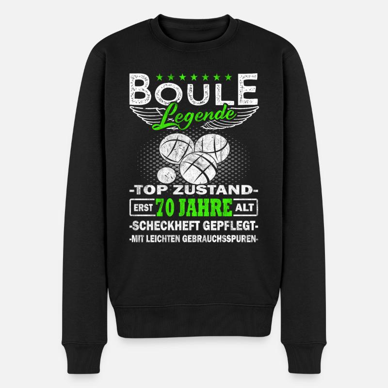 Boule - Boulespieler 70 Jahre - Männer Premium Bio Pullover - Schwarz