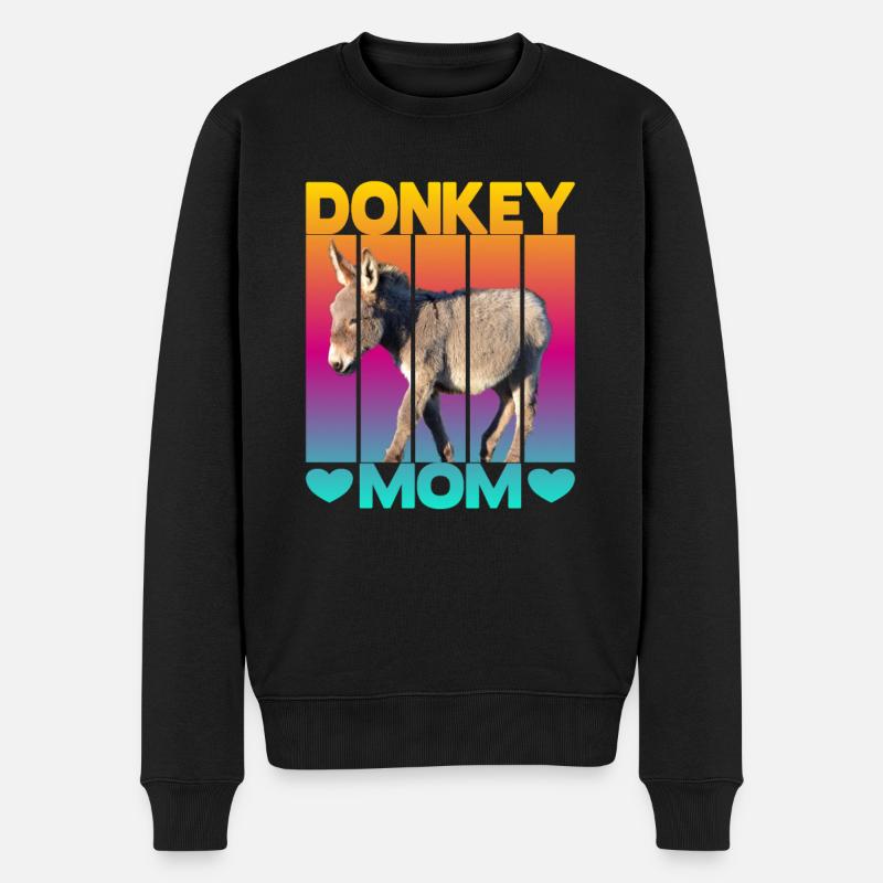 Esel Mama - Männer Premium Bio Pullover - Schwarz