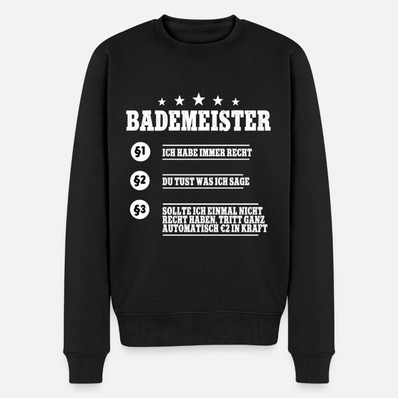 Rettungsschwimmer Bademeister - Männer Premium Bio Pullover - Schwarz