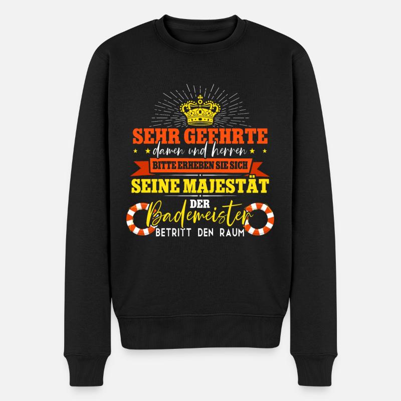 Rettungsschwimmer Bademeister - Männer Premium Bio Pullover - Schwarz