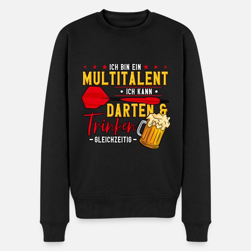 Darts Dartspieler - Männer Premium Bio Pullover - Schwarz